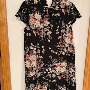 SHEIN Black Floral Dress